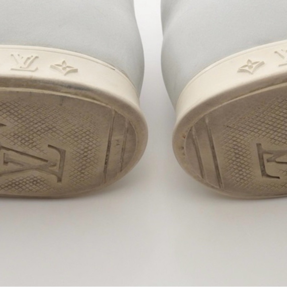 Louis Vuitton White and Light Gray Women's Lace-Up Sneakers - Picture 6 of 6